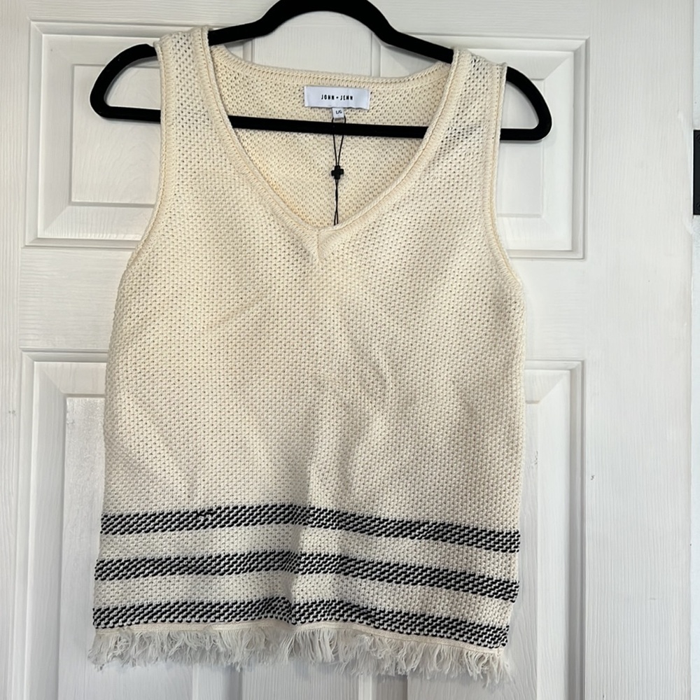 John + Jenn cream knit tank top. Brand new with tags. Never worn.